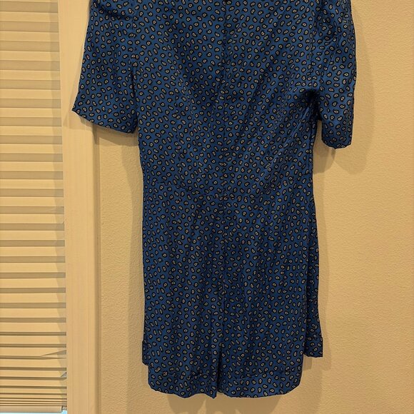 Maje Ilona Printed Paisely Satin Playsuit, Blue, NWT, FR 34 - Picture 5 of 6